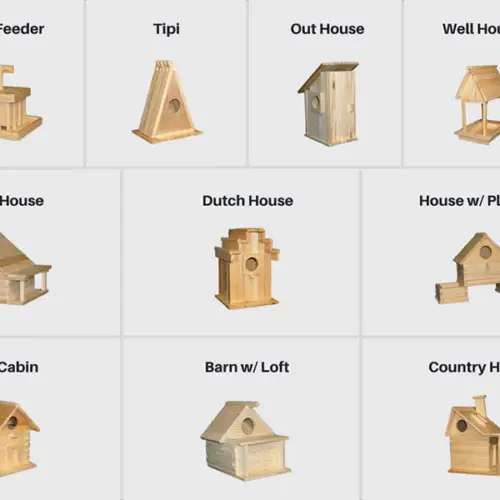 Birdhouse wood kit bundle with ten glue-only cypress kits for classroom and group builds