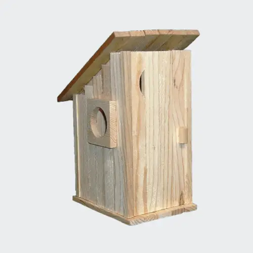 Outhouse wood kit with glue-only assembly made from solid cypress