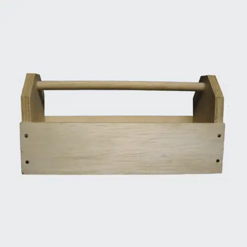 Toolbox kit with round handle made from plywood, includes nails and sandpaper