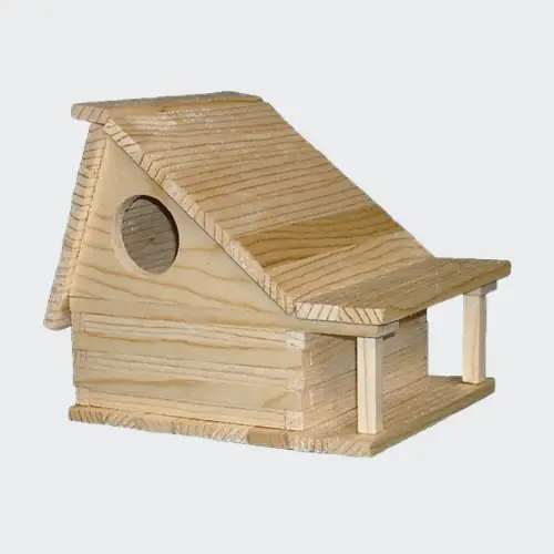 Lake house wood kit with glue-only assembly made from solid cypress