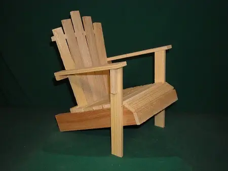 Doll chair kit with precut wood pieces, fits 6–18″ dolls, handmade Adirondack style